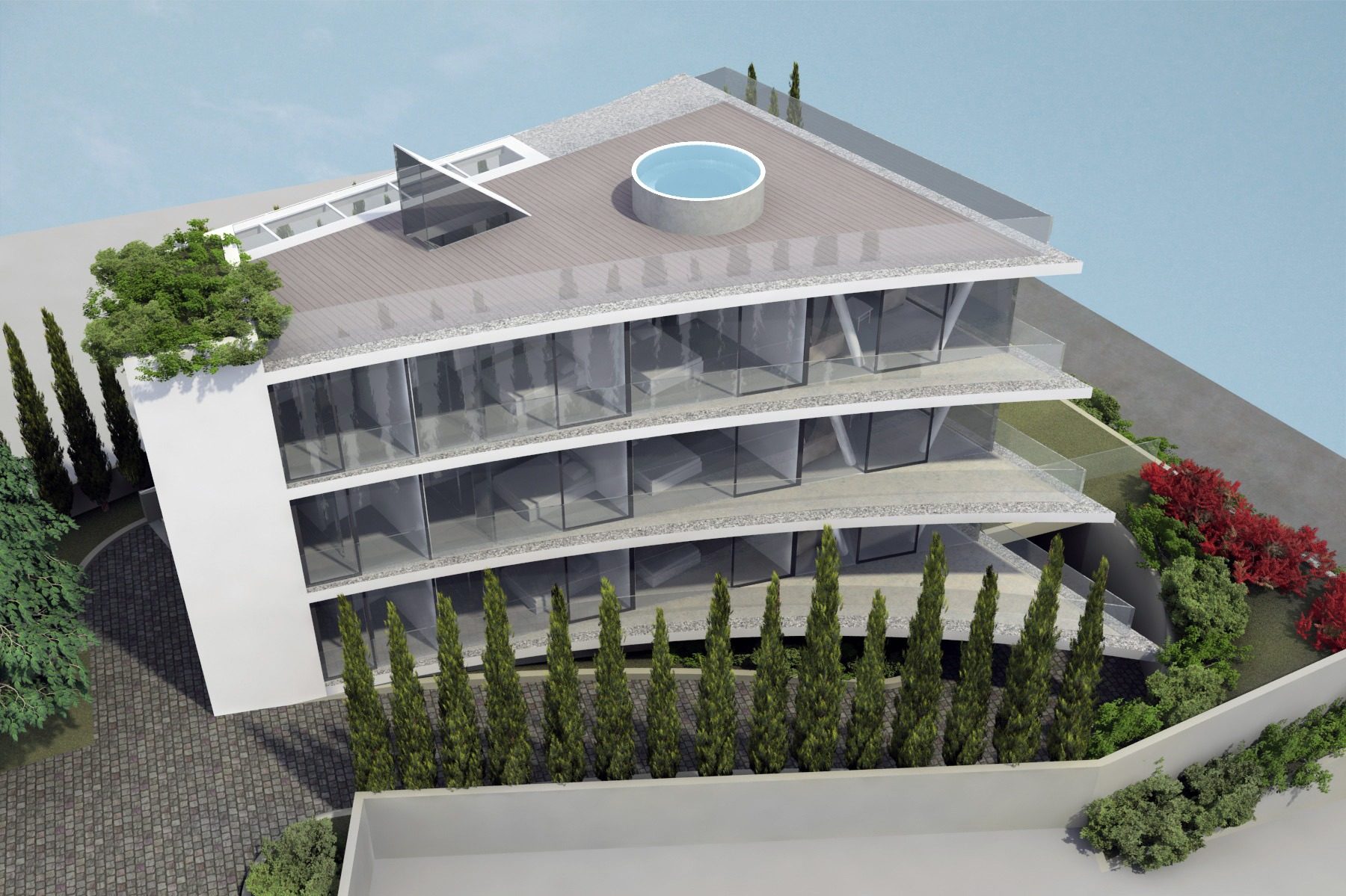 lovran croatia luxury apartments rooftop pool aerial