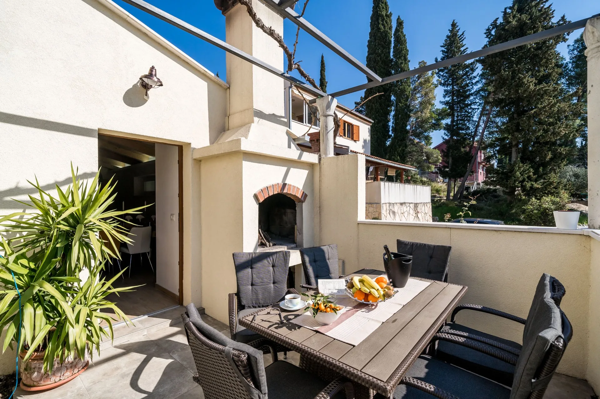 luciana residence outdoor terrace bbq fireplace