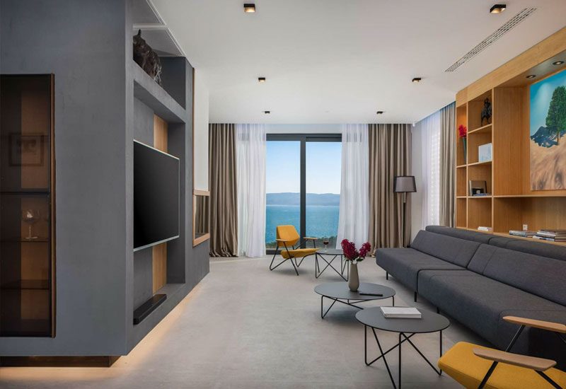 luxuriöse villa kroatien wohnzimmer adriatische aussicht