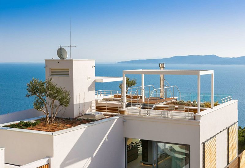 luxusvilla kroatien dachterrasse adria panorama