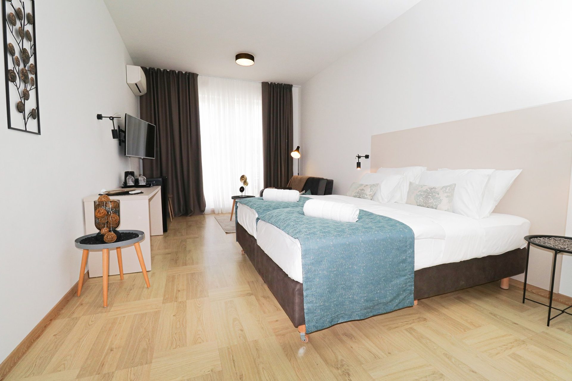 magico apartments bedroom full view balcony curtains