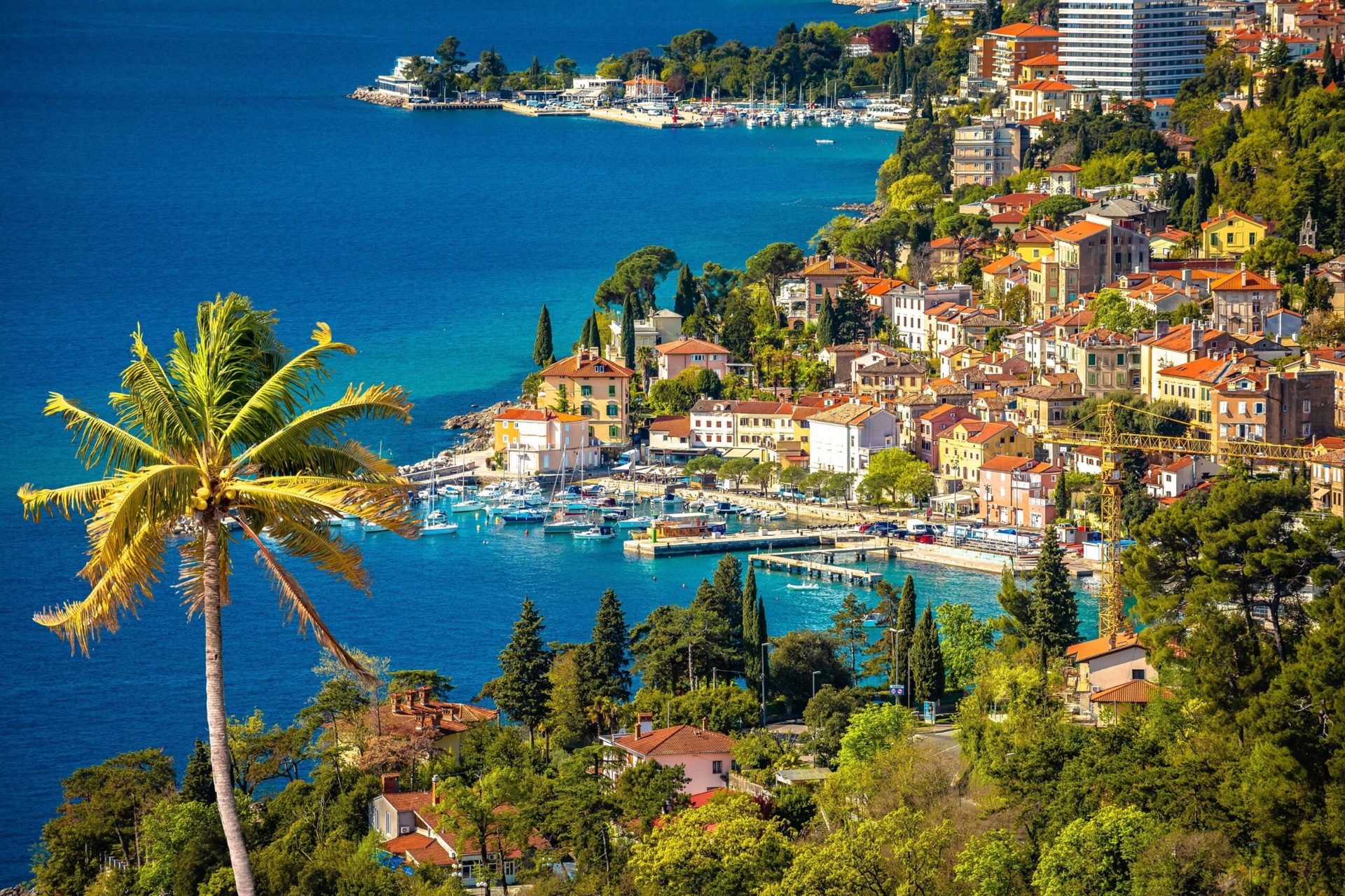 opatija croatia riviera aerial view adriatic sea