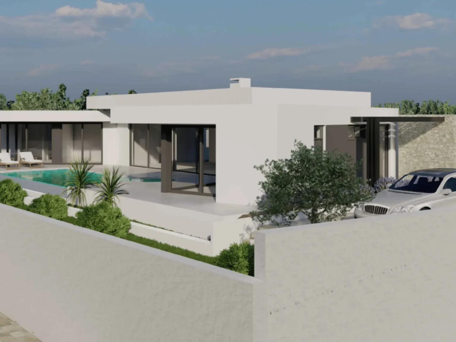 posedarje villa side view pool