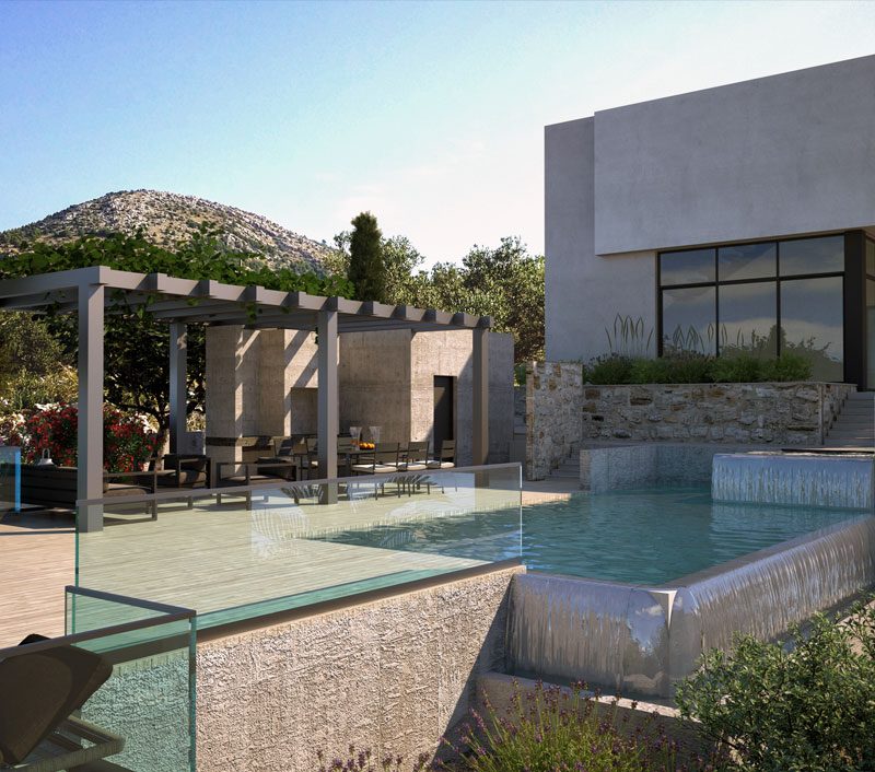 seget vranjica croatia villa infinity pool pergola