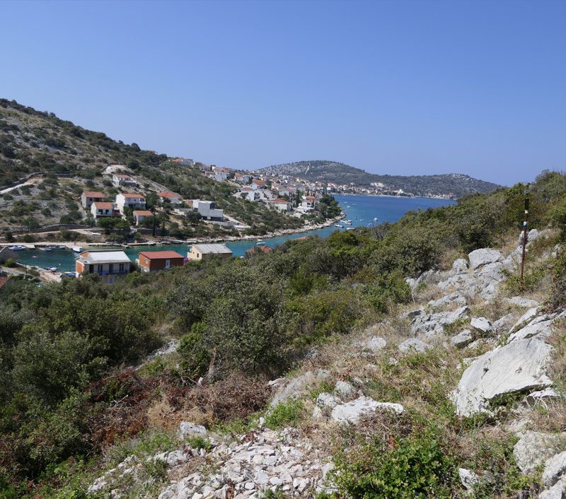uvala luka building plot bay village view croatia