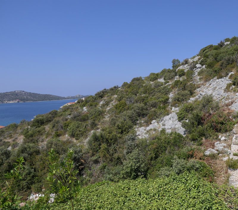 uvala luka building plot sea view hillside croatia