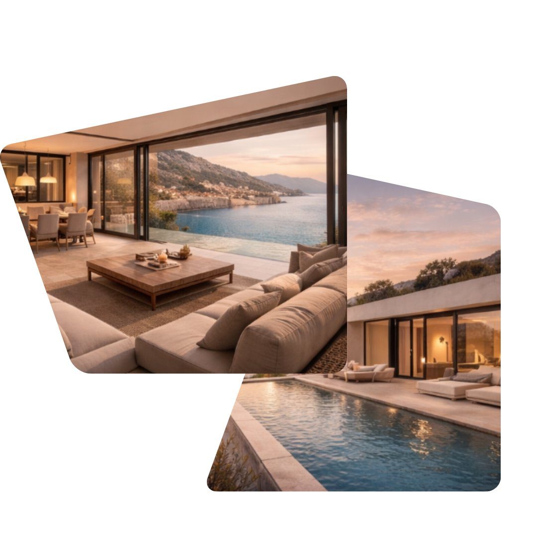 luxury villa croatia living room pool composite